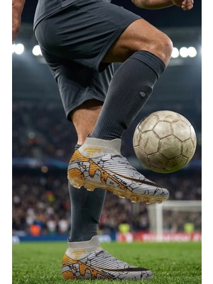 In Step Air Erkek Gri Futbol Kramponu - Çoraplı Bilekli Halı Saha Ayakkabısı - 601