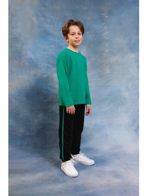Perendi Erkek Çocuk Bowling Baskılı Uzun Kollu Tshirt & Jogger Alt Üst Takım