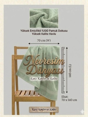 CT Stones Nevresim Dünyası Prime Havlu 70X140 Su Yeşili