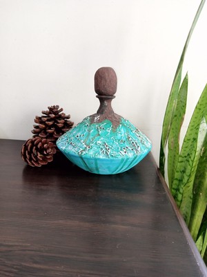 El Boyaması Seramik Vazo – 22 cm | Şık & Özgün Tasarım