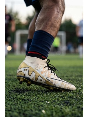 In Step Air Bej Futbol Akademik Krampon - Kaymaz Taban Halı Saha Ayakkabısı 565