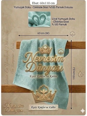 CT Stones Nevresim Dünyası Prime Havlu 60X110 Su Yeşili