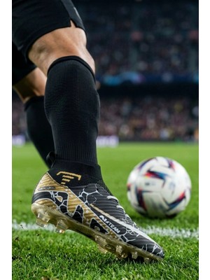 In Step Air Erkek Siyah Futbol Kramponu - Çoraplı Bilekli Halı Saha Ayakkabısı - 601