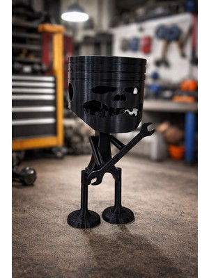 Baalaa 3D Baskı Piston Kafalı Figür-Dekoratif Obje-Sanayi Temalı Figür