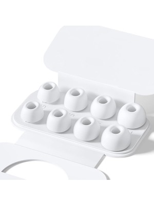 Caseonn Apple Airpods Pro 2 / Airpods Pro Uyumlu Yedek Silikon Kulaklık Ucu (4 Farklı Boy Xs/s/m/l) - Beyaz