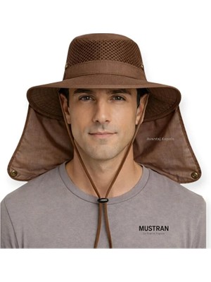 Mustran Uv Ense Boyun Rüzgar Korumalı Güneş Şapkası - Unisex Outdoor Safari Kamp Balıkçı Avcı Tarla