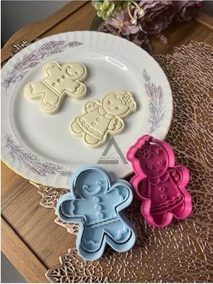 SÜS Gingerbread Kurabiye Adam & Kurabiye Kadın Kurabiye Kalıp Seti (2'li)