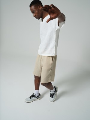 Maule %100 Pamuk Müslin Dokuma Kumaş Rahat Kalıp Erkek Şort @ronin