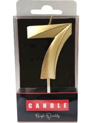 SÜS - Kristal Desenli 7 Yaş Altın Pasta Mumu