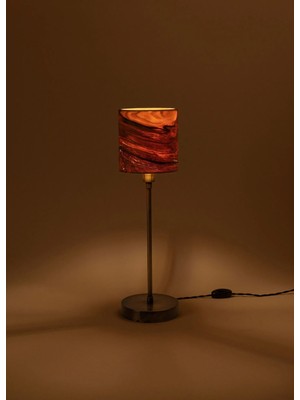 Sade Wooden Lamp Atelier Torni Renkli Diş Budak Masa Lambası