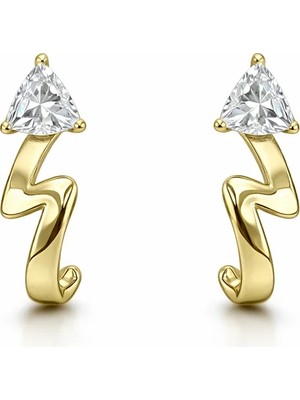 Venüs Design Çelik Üçgen Taş Küpe