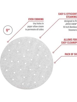 SÜS Chen Buharlı Kağıtlar, 50 Sayılı, Beyaz, 9 Inç