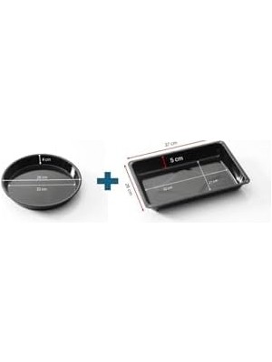 SÜS -Lab Yuvarlak 26 cm ve Kare 26X37 cm Fırın Tepsisi