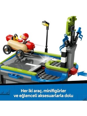 SÜS City Senin Kuralların: Yarış Arabası Rampa Parçası 60460-6 Yaş ve Üzeri Çocuklar Için Sürücü Minifigürü Içeren Yaratıcı Oyuncak Yapım Seti, Doğum Günü Hediyesi (436 Parça)
