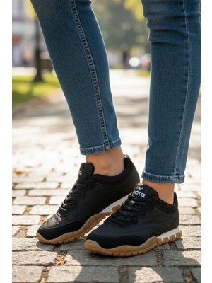In Step Muxa Unisex Siyah Sneaker - Hafif ve Esnek Günlük Ayakkabı - Kaymaz Taban