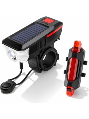 Busstier Kornalı Bisiklet Farı ve Arka Stop Lamba Seti USB Şarjlı Güçlü LED Güvenli Sürüş