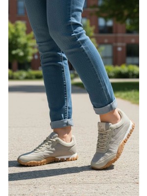 In Step Muxa Unisex Bej Sneaker - Hafif ve Esnek Günlük Ayakkabı - Kaymaz Taban