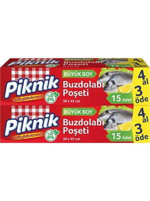 SÜS Piknik Buzdolabı Poşeti 4AL3ÖDE Büyük 15'li