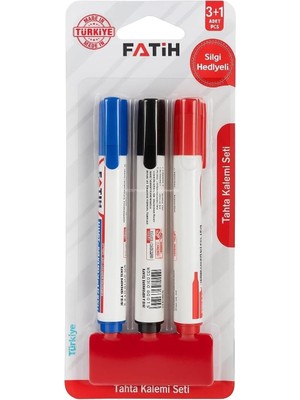 SÜS Beyaz Tahta Kalemi 3'lü Set + 1 Silgi Hediyeli