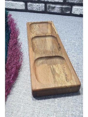 SÜS 3 Bölme Kay?n Ahşap G?da Sertifikal? Baharatlık