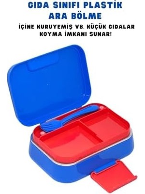 SÜS Bento 1030ML Lunchbox Hotwheels Lisanslı Tek Katlı 2 Bölmeli Paslanmaz Çelik Sefer Tası Yemek Kutu