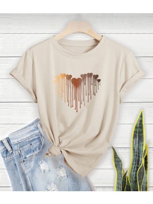 Punix Kids Özel Seri Kalbin Kalpleri Baskılı Yeni Trend Kız Çocuk Şık T-Shirt