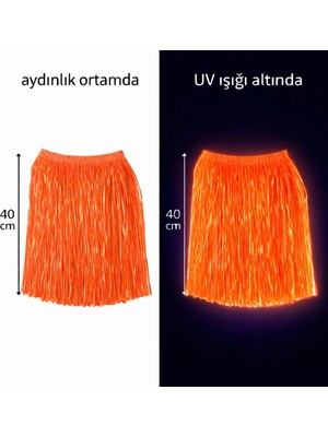 Cansa Neon Turuncu Hawaii Parti Eteği 40 cm