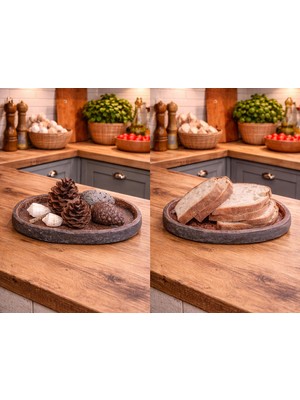 El Yapımı Kırılmaz Dekoratif Oval Tabak