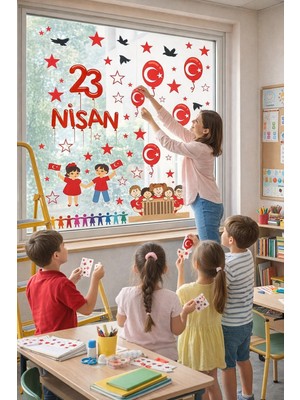 Kt Grup 23 Nisan Duvar Sticker Seti 30X100 cm