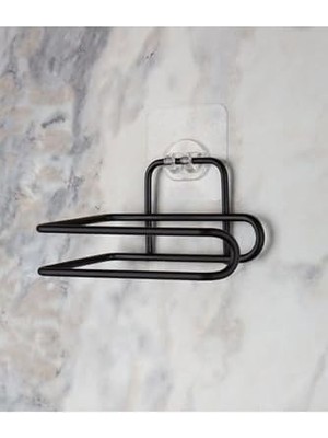 SÜS Yapışkanlı Siyah Açık Tuvalet Kağıtlığı Wc Kağıtlık Tutucu, VYDGR00001298