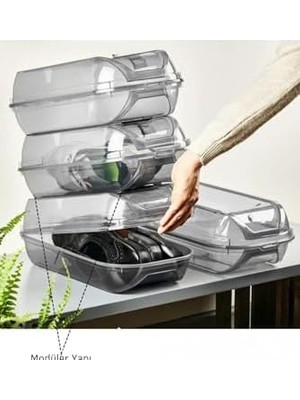 SÜS Life 5 Adet Füme Erkek Kadın Ayakkabı Kutusu MIT1020