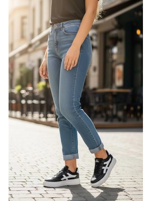 In Step Meengi Unisex Siyah Beyaz Detaylı Günlük Spor Ayakkabı - Sneaker