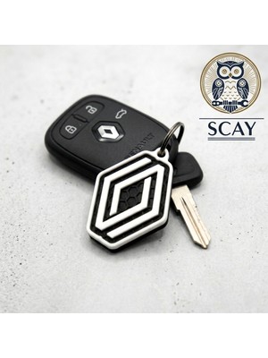 Scay Renault Logolu 3D Tasarım Anahtarlık - Honeycomb Desenli