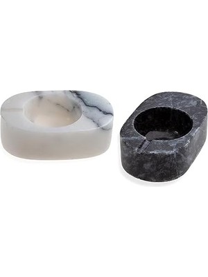 SÜS Ascella Mermer Kapaklı 2'li Baharatlık 9X6X3 cm