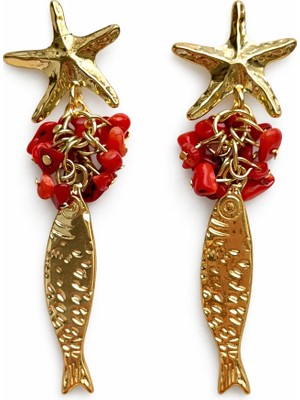Venüs Design Çelik Balık Charm Küpe