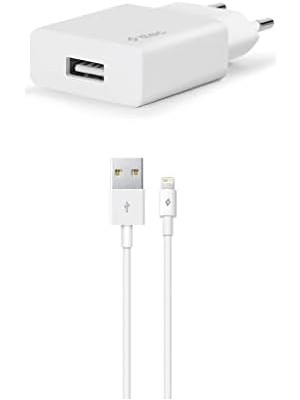 SÜS Smartcharger Seyahat Şarj Aleti, 2.1A ve Lightning Kablo, 1m, Beyaz