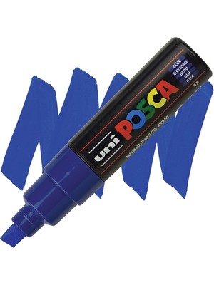 Uni-Ball Posca Su Bazlı Boyama Kalemi 8.0 Poster Markörü 8.0 Mm Mavi pc-8k (6 Lı Paket)