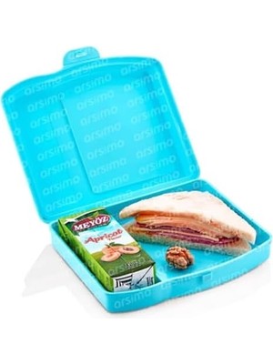 SÜS Çift Bölmeli Beslenme Kutusu, Hijyenik, Bpa Içermez (Mavi)