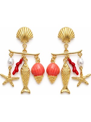 Venüs Design Çelik Balık Charm Küpe