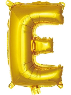 SÜS E Harfi 16 Inç Renk Folyo Balon 36 cm (Altın)