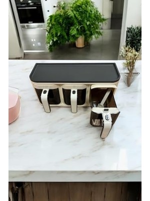 SÜS Stantlı Fayansa Yapışabilen 3'lü Baharatlık Seti,