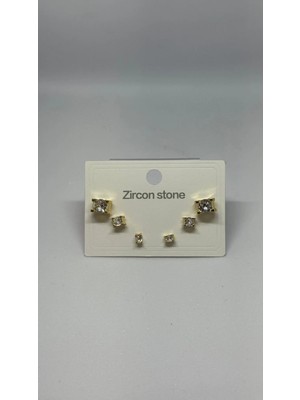 Blue Cat Bijouterie 6 Adet Taşlı Küpeler