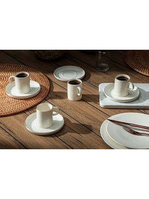 SÜS Illusion Platin 4 Kişilik Kahve Takımı 90CC