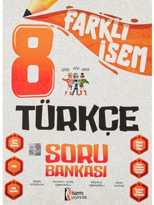 SÜS 2024 Farklı Isem 8. Sınıf Türkçe Soru Bankası