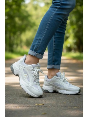 In Step Nizie Retro Stil Beyaz Comfort Taban Kadın Sneaker Ayakkabı