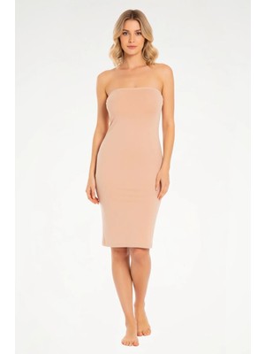 New Team Bambu Içlik Kısa Straplez, Mini Elbise Astarı- Nefes Alabilen Kombinezon