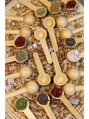 SÜS Bev Kitchen 6'lı Ahşap Baharatlık - Ölçek Kaşığı - Ahşap Kaşık 7 cm Ahşap