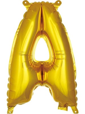 SÜS A Harfi 16 Inç Renk Folyo Balon 36 cm (Altın)