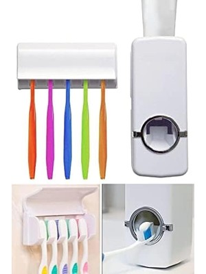 SÜS Diş Macunu Sıkacağı ve 5li Fırça Tutucu