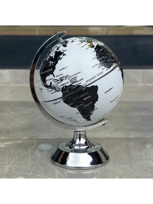 Cansa Metal Ayaklı Siyah Beyaz Dünya Küresi